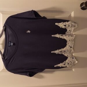 Polo Lace Trim Crop
